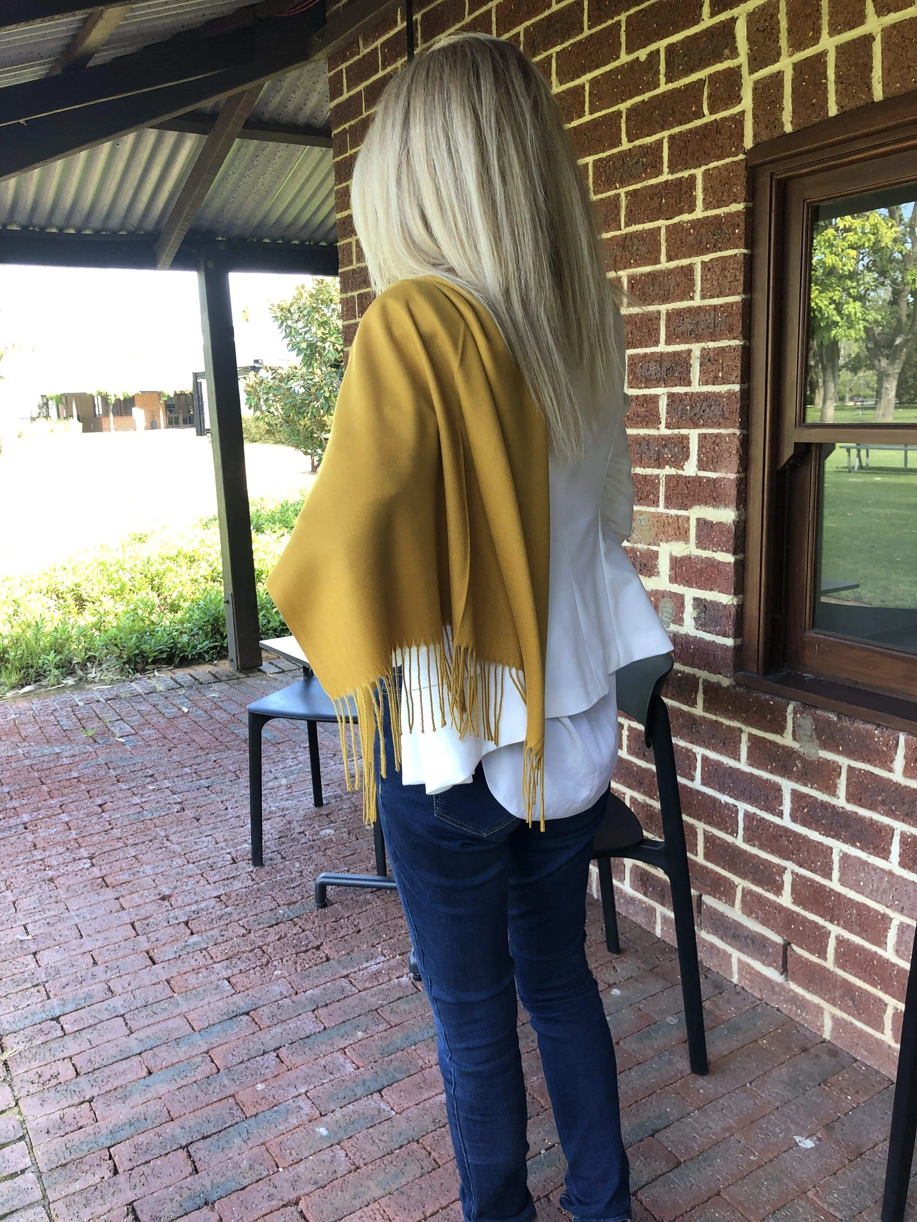 💥 Mustard Yellow Pashmina Scarf Shawl