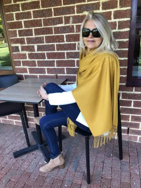 💥 Mustard Yellow Pashmina Scarf Shawl