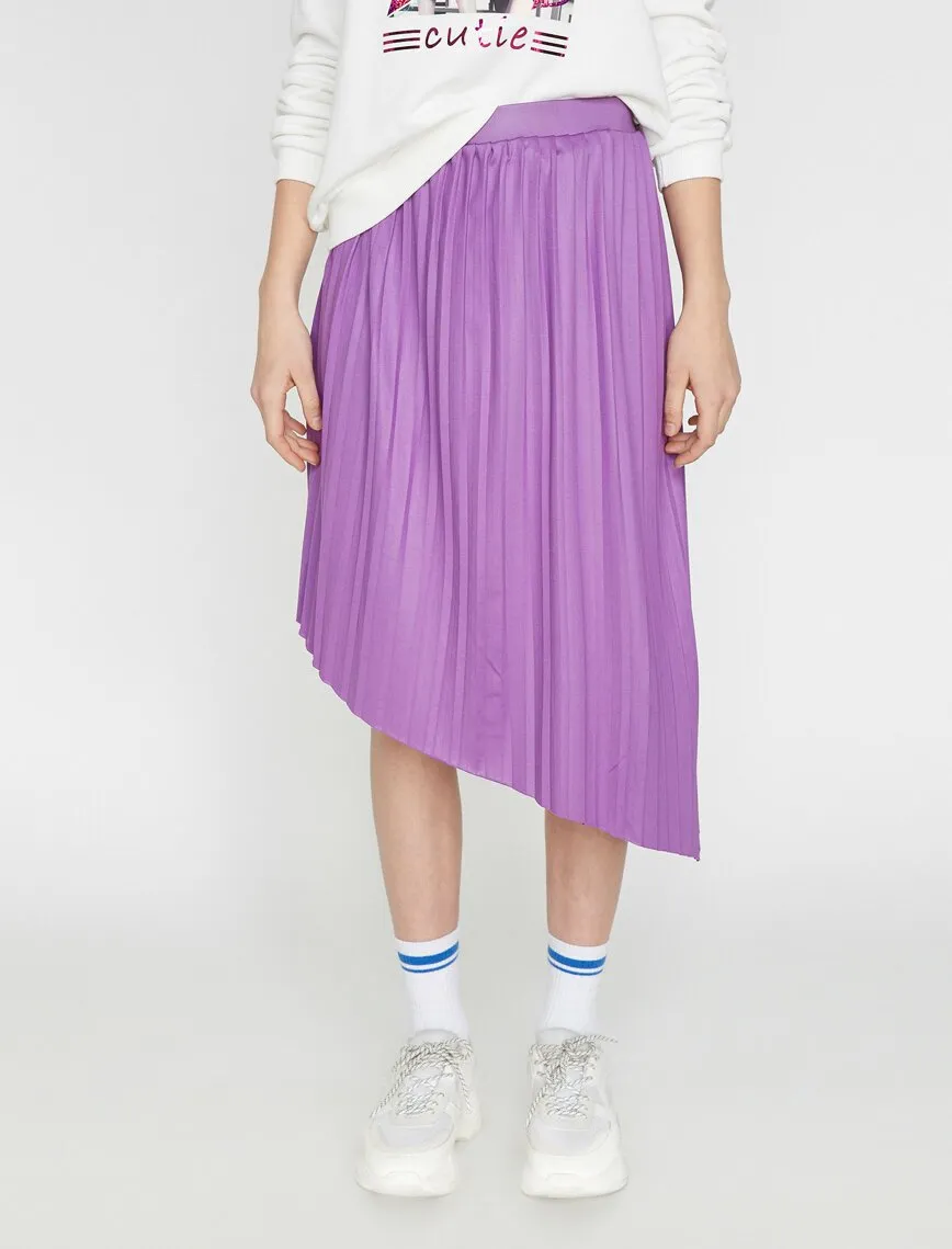 11936 Lilac Pleated Midi Skirt