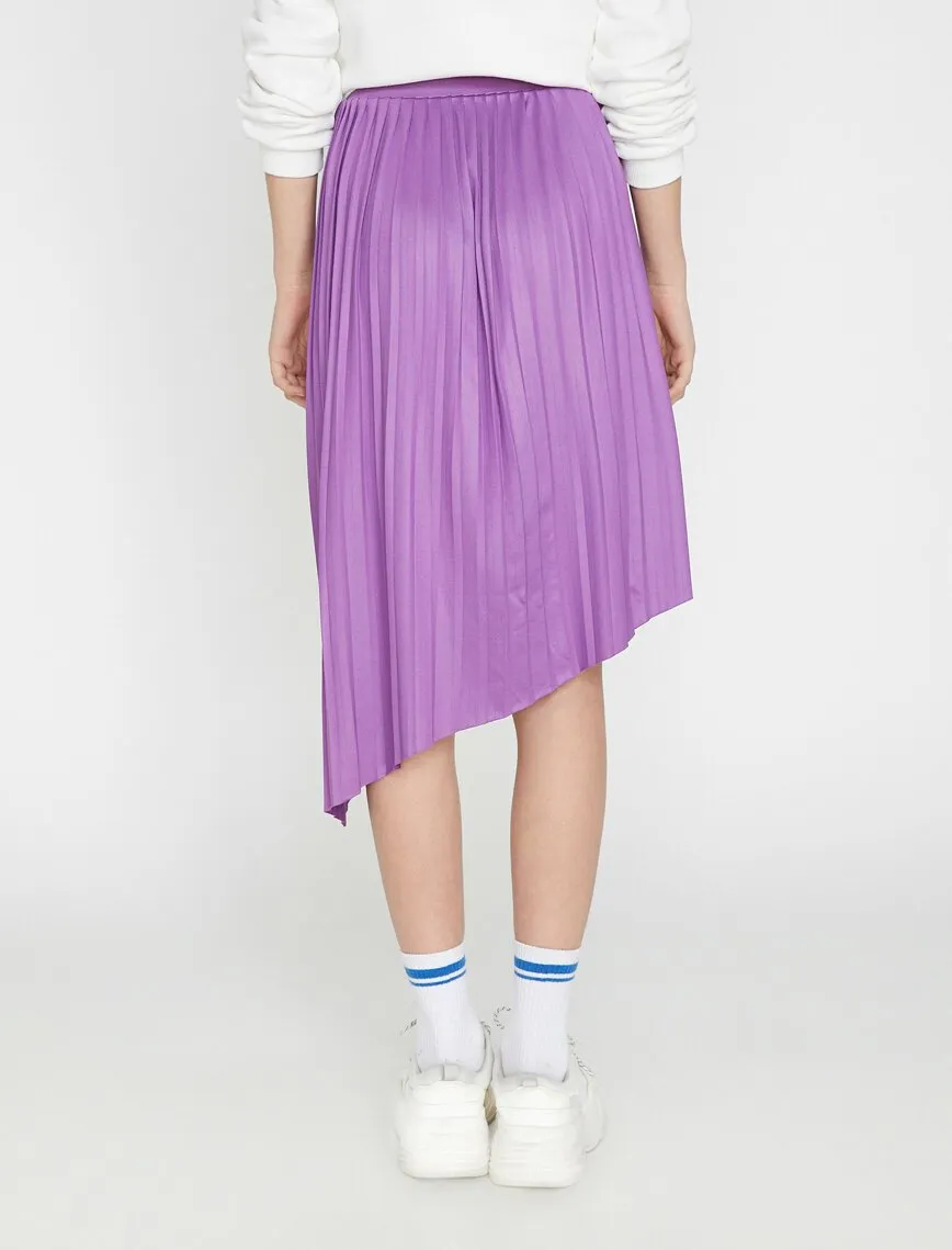 11936 Lilac Pleated Midi Skirt