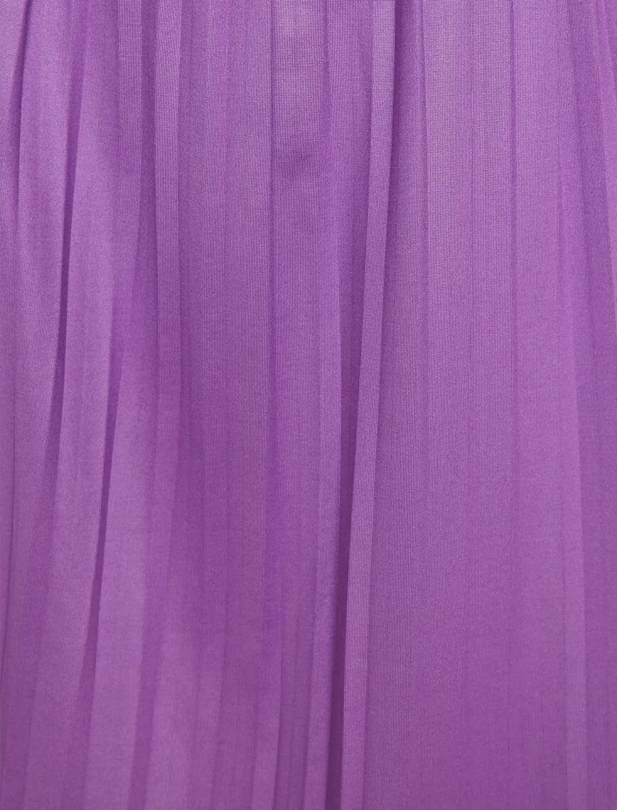 11936 Lilac Pleated Midi Skirt