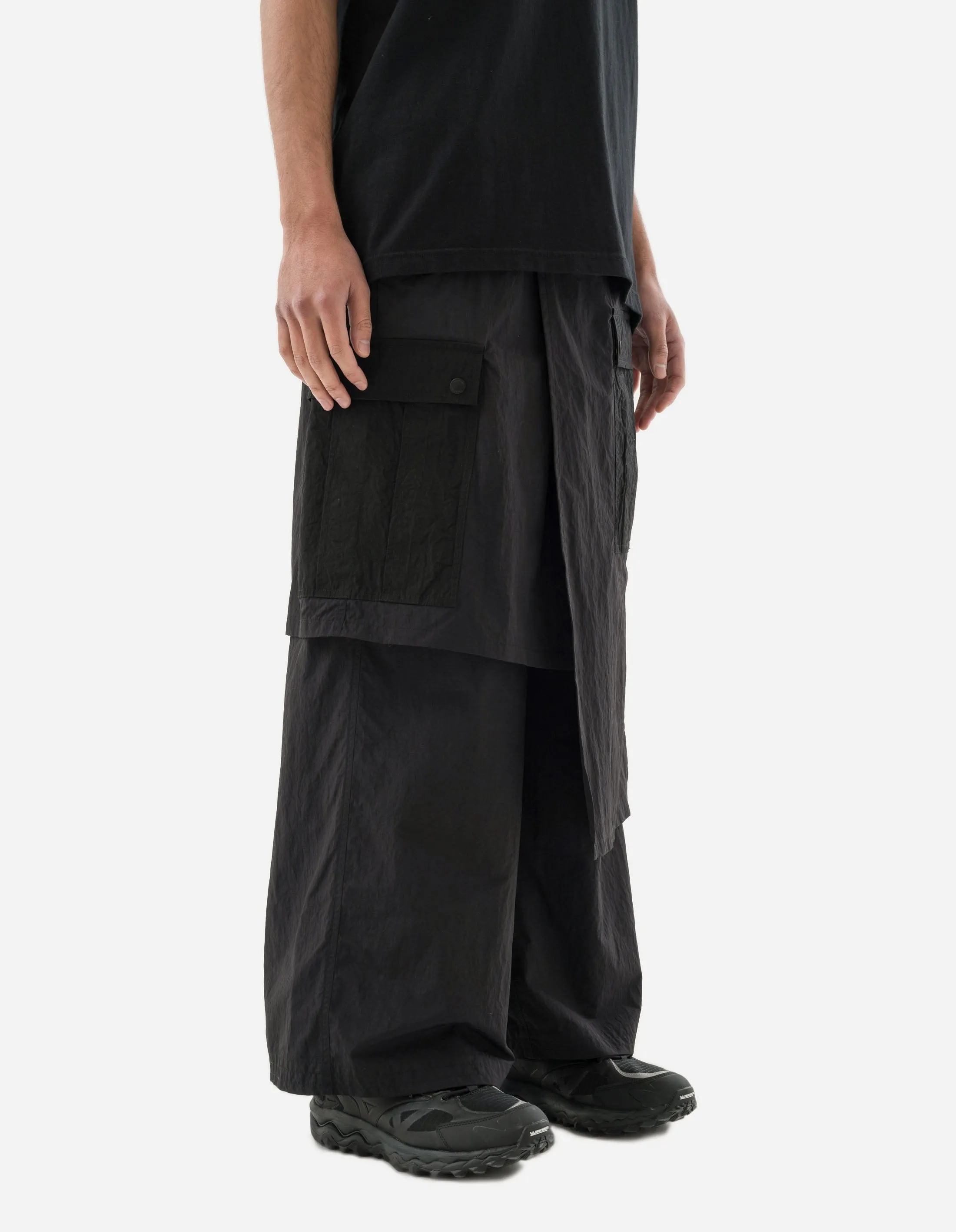 5283 Asym Cargo Hakama Pants WR Black