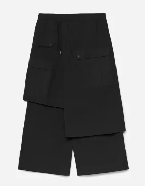 5283 Asym Cargo Hakama Pants WR Black