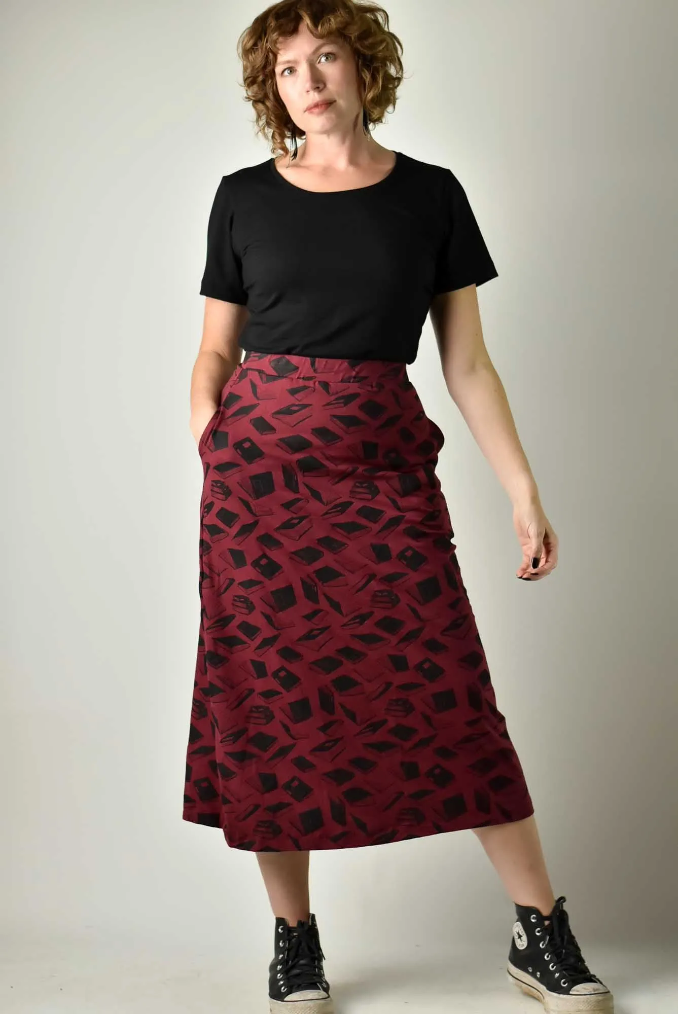 90s Maxi Skirt - Merlot Books