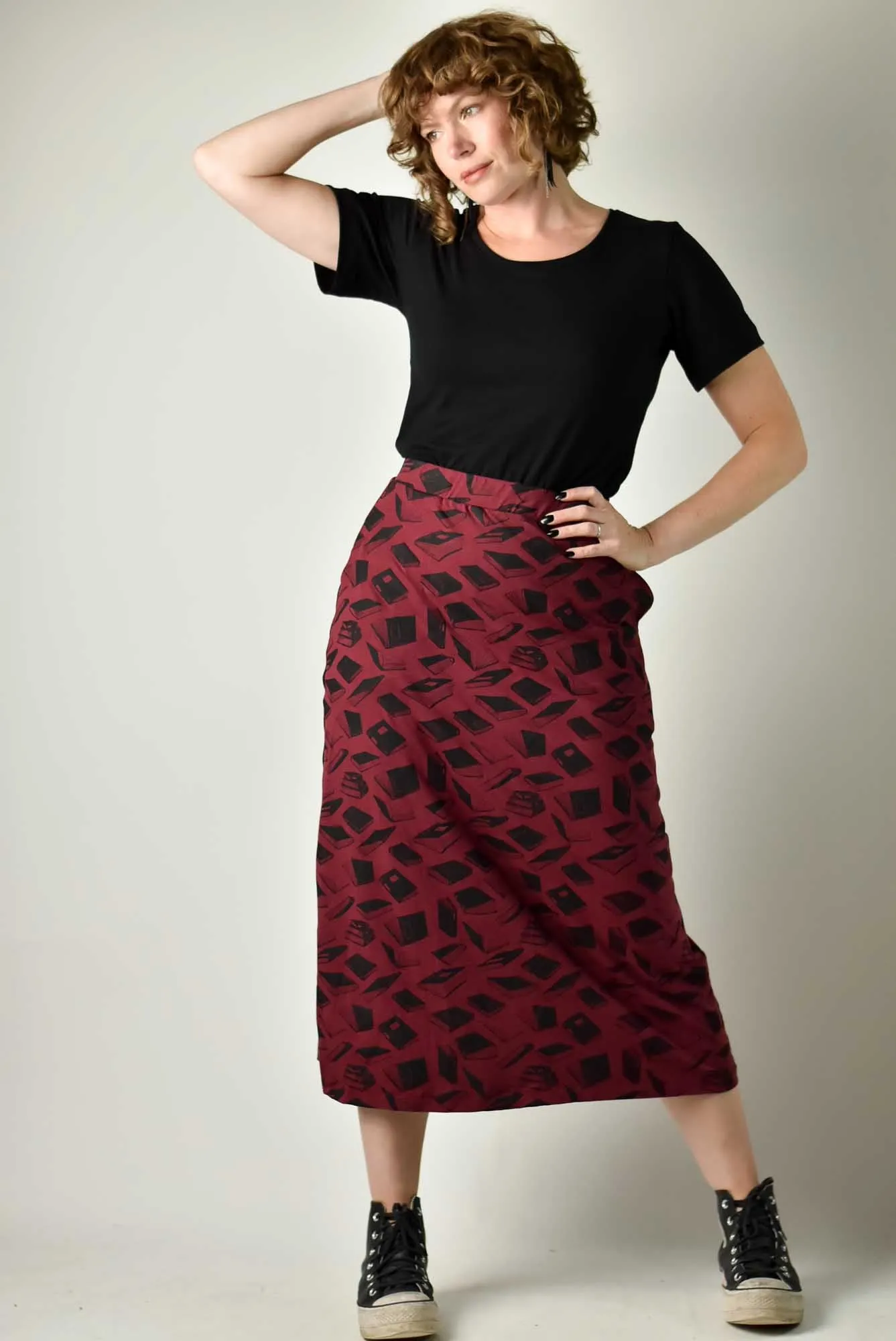 90s Maxi Skirt - Merlot Books