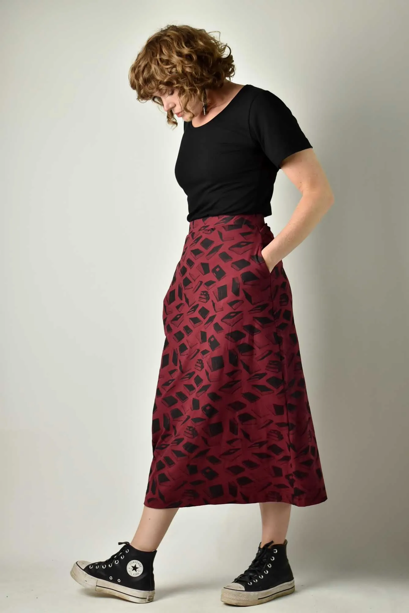 90s Maxi Skirt - Merlot Books