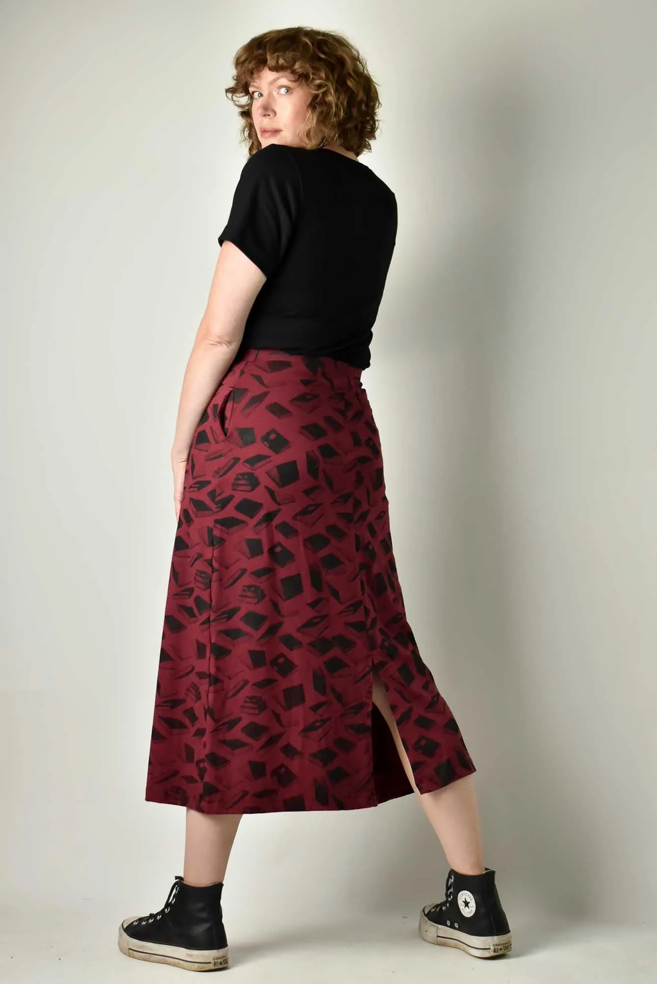 90s Maxi Skirt - Merlot Books