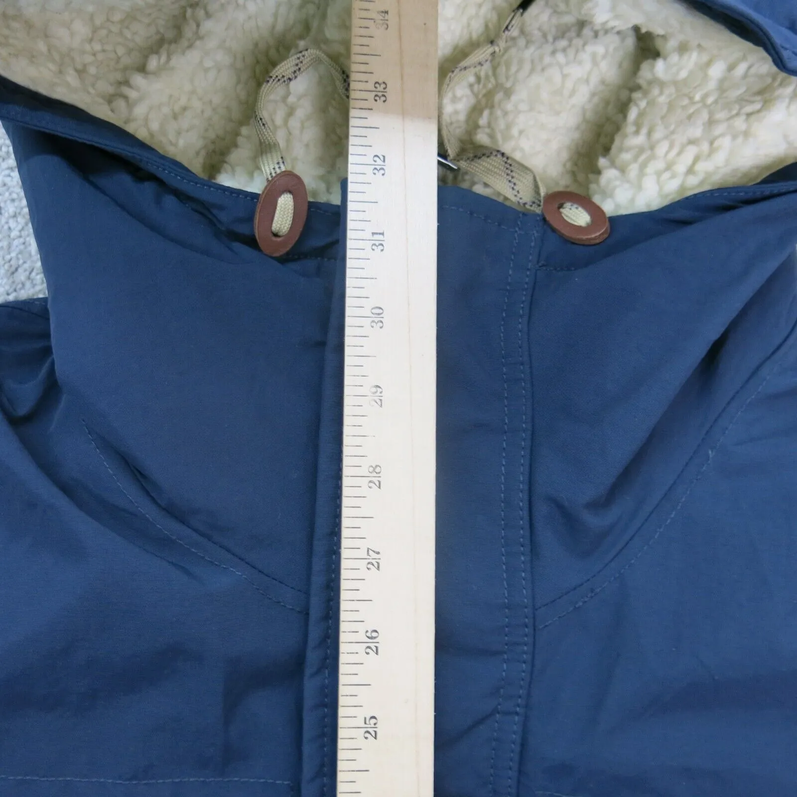 Abercrombie & Fitch Womens Sherpa Jacket Full Zip Up Long Sleeve Blue Size Large