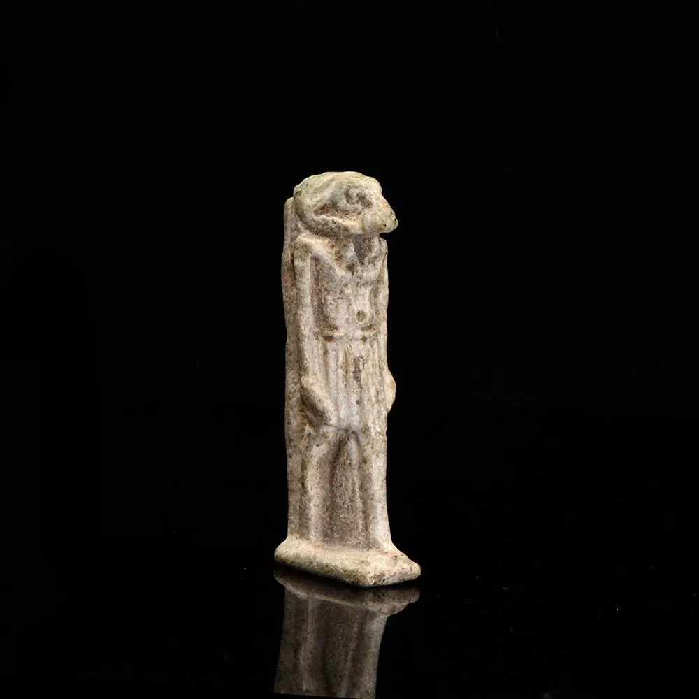 An Egyptian Faience Amulet of Khnum, Late Period, ca. 664 - 332 BCE