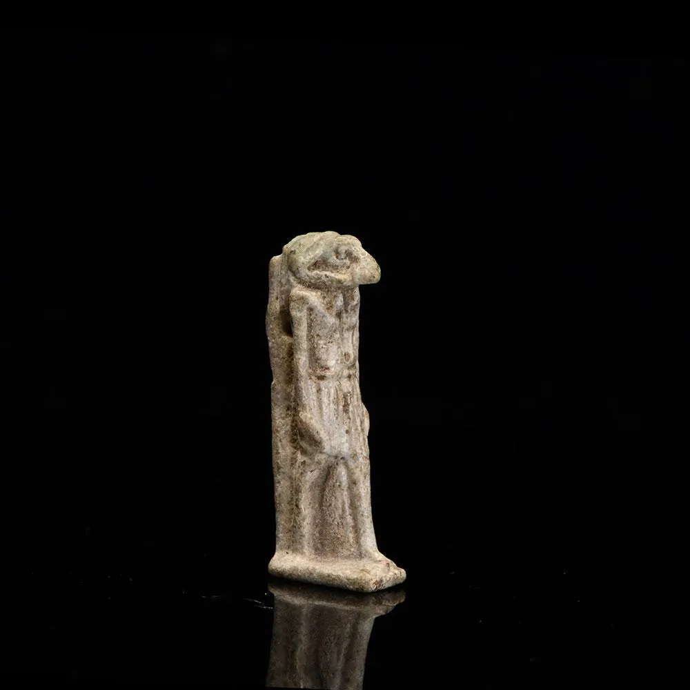 An Egyptian Faience Amulet of Khnum, Late Period, ca. 664 - 332 BCE