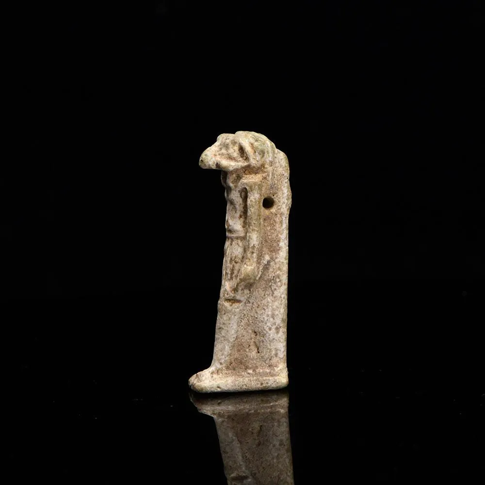 An Egyptian Faience Amulet of Khnum, Late Period, ca. 664 - 332 BCE