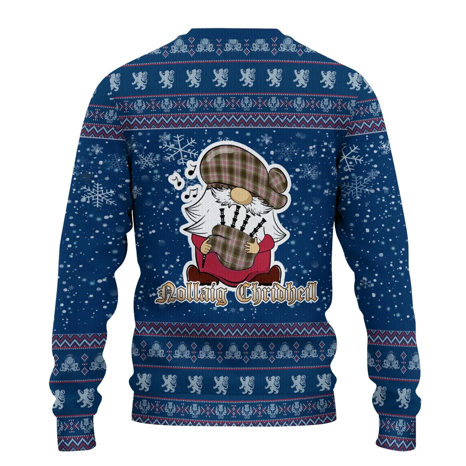 Anderson Dress Clan Christmas Family Ugly Sweater with Funny Gnome Playing Bagpipes