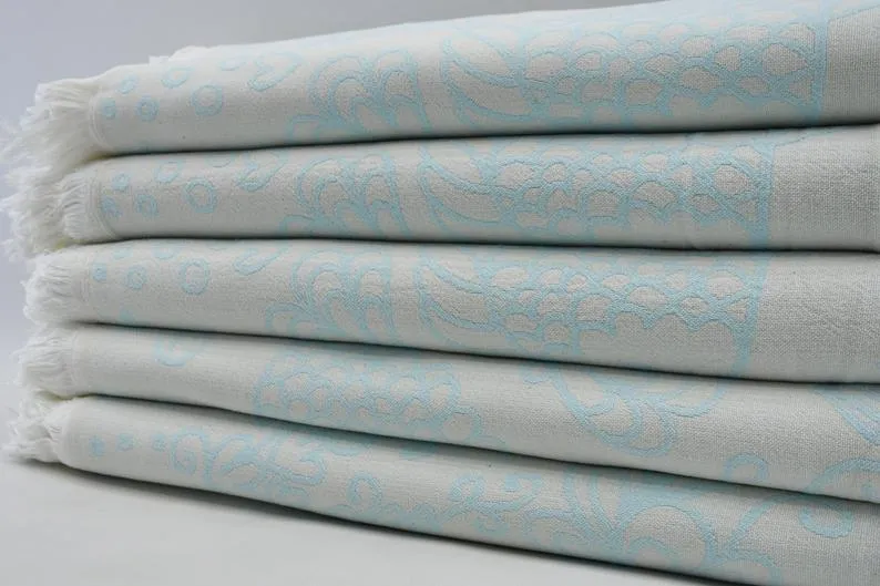 Aquamarine Sea Life 100% Cotton Towel