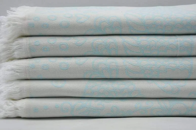 Aquamarine Sea Life 100% Cotton Towel