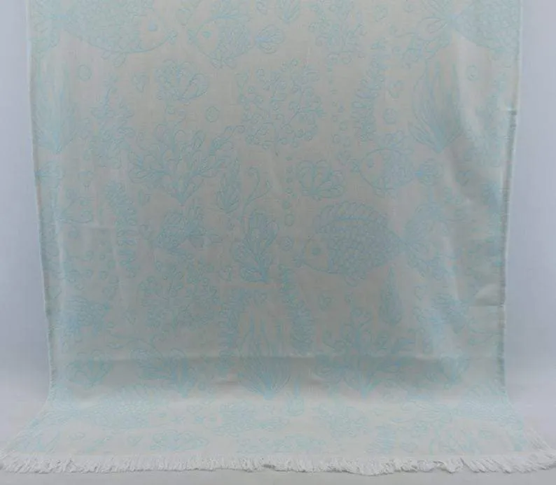 Aquamarine Sea Life 100% Cotton Towel