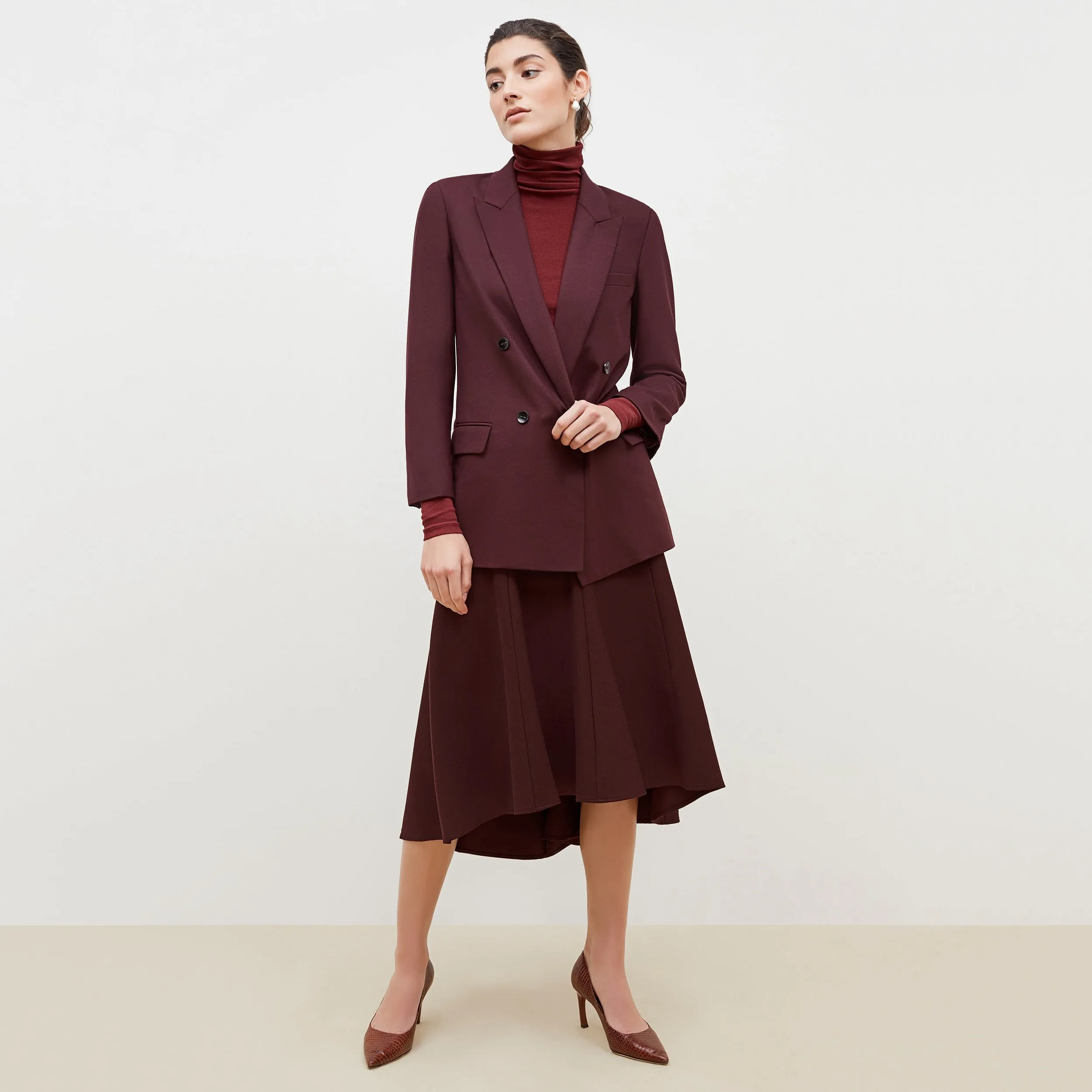 Axam Turtleneck - Ribbed Pima Cotton :: Cranberry