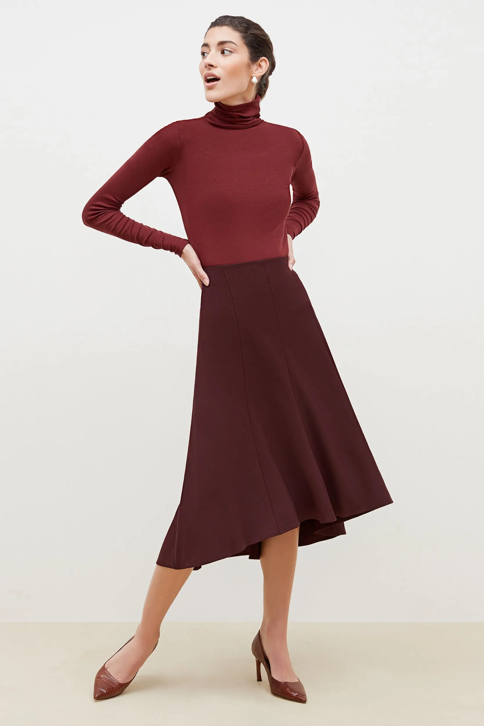 Axam Turtleneck - Ribbed Pima Cotton :: Cranberry