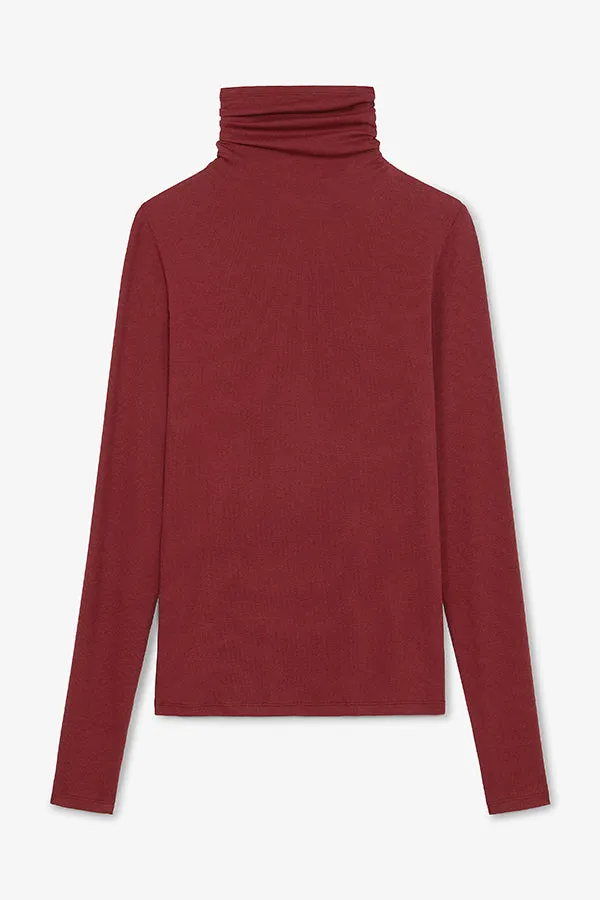 Axam Turtleneck - Ribbed Pima Cotton :: Cranberry