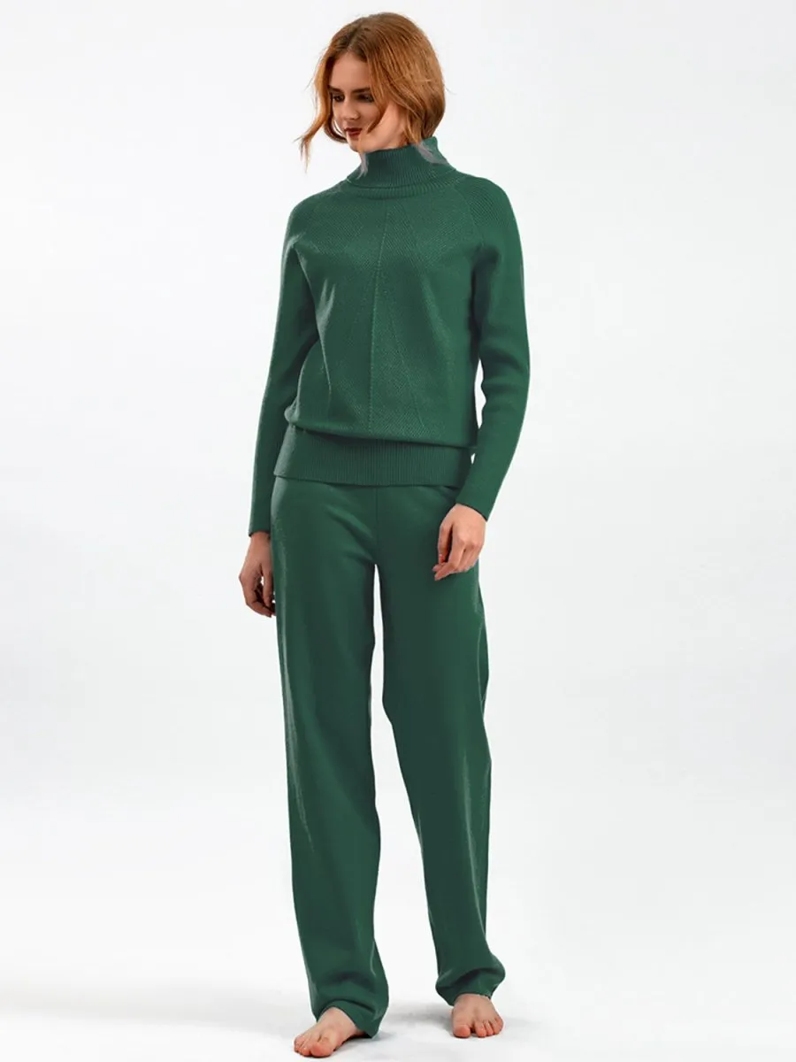 Basic Bae Turtleneck Raglan Sleeve Top and Pants Sweater Set