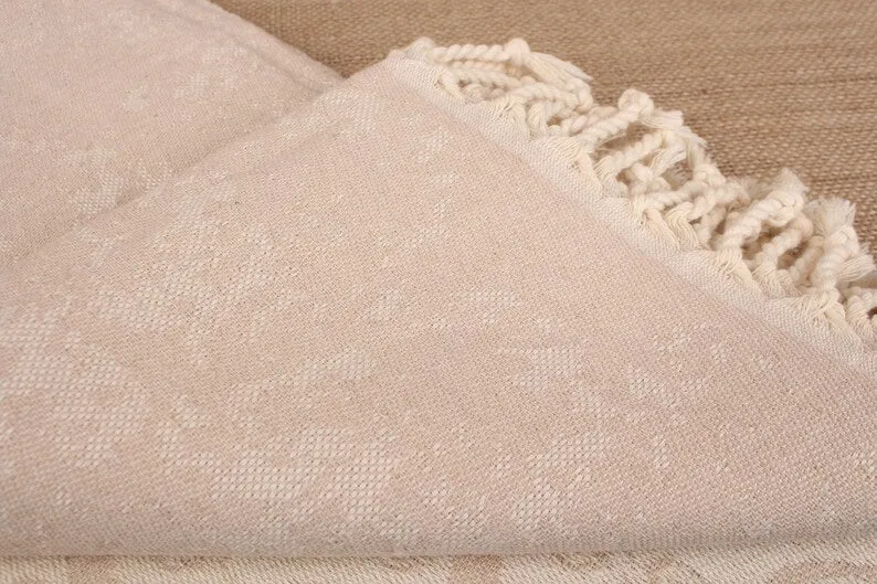 Beige Turtle Turkish Beach Towel