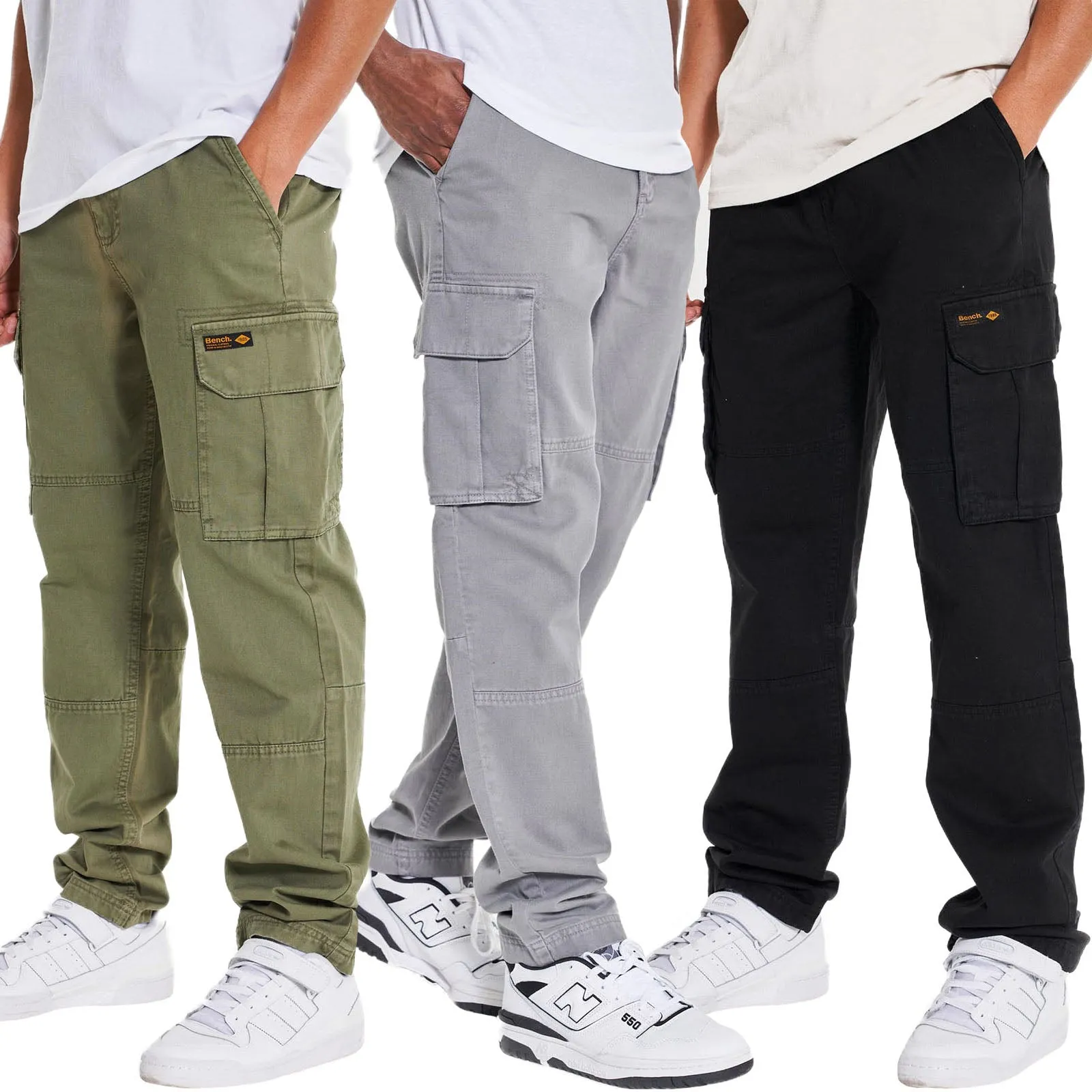 Bench Mens Sergei Multi Pocket Cotton Cargo Pants