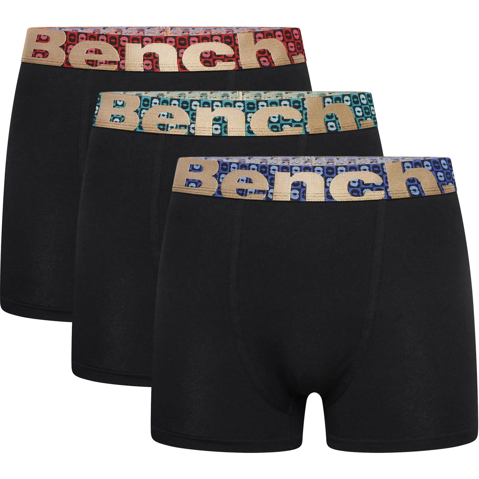 Bench Mens Shonva 3 Pack Elasticated Boxer Shorts