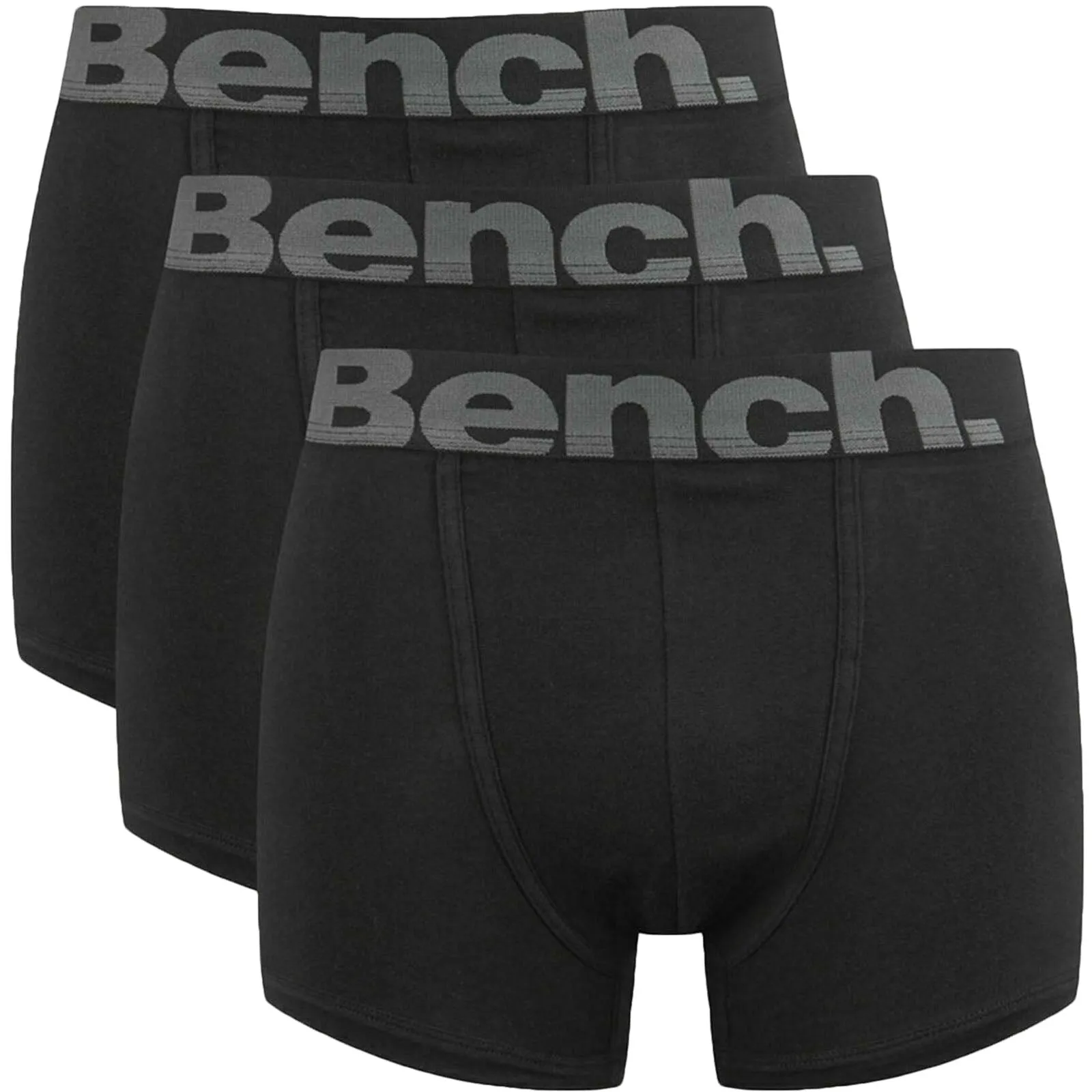 Bench Mens Sutton 3-Pack Logo Waistband Boxer Shorts - Black