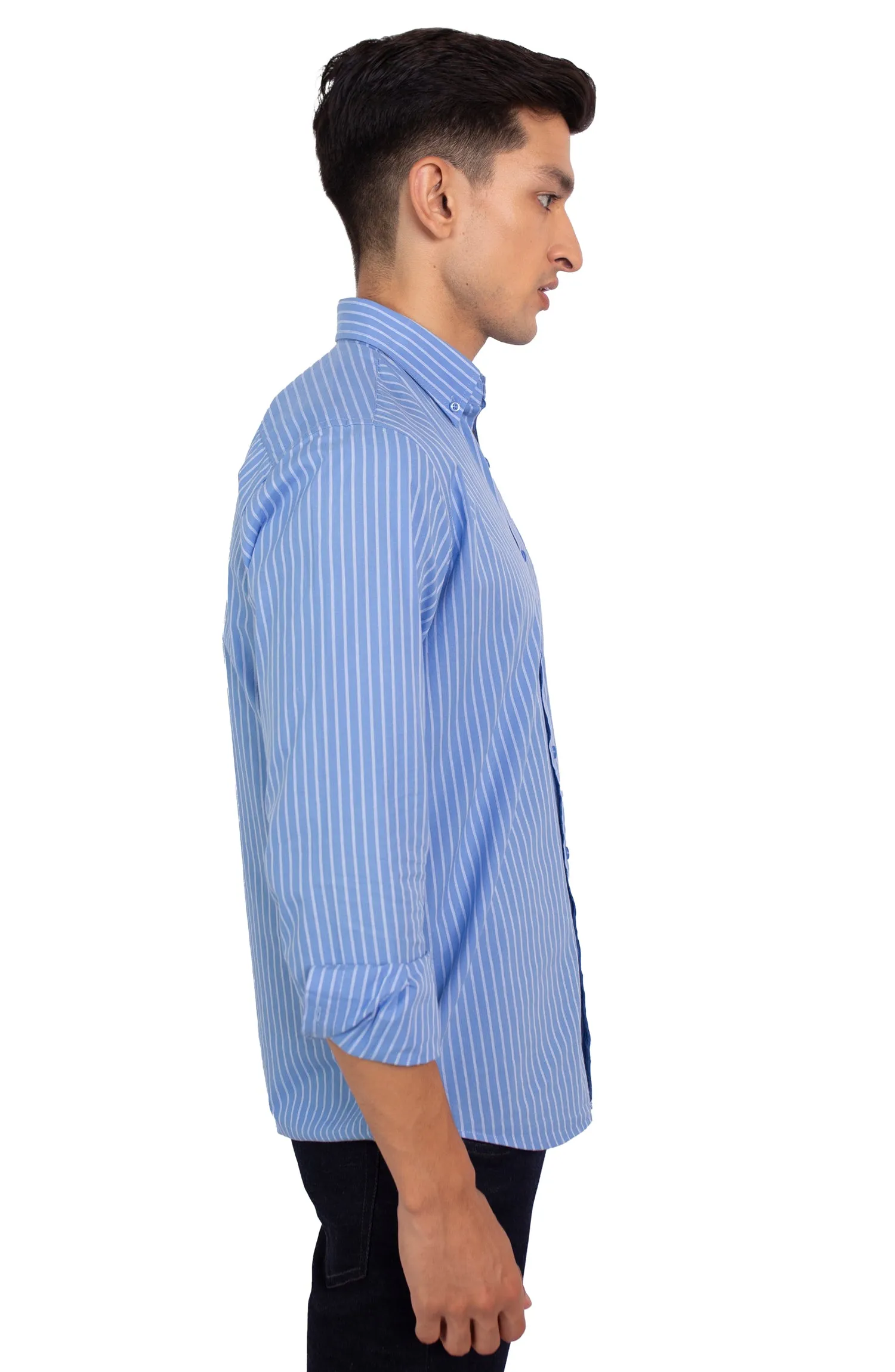 Blue Awning Stripes Cotton Shirt