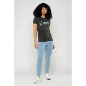 Blueage Light Blue Plain Leggings