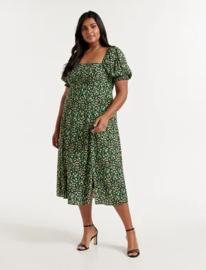 Brianna Curve Printed Midi Dress