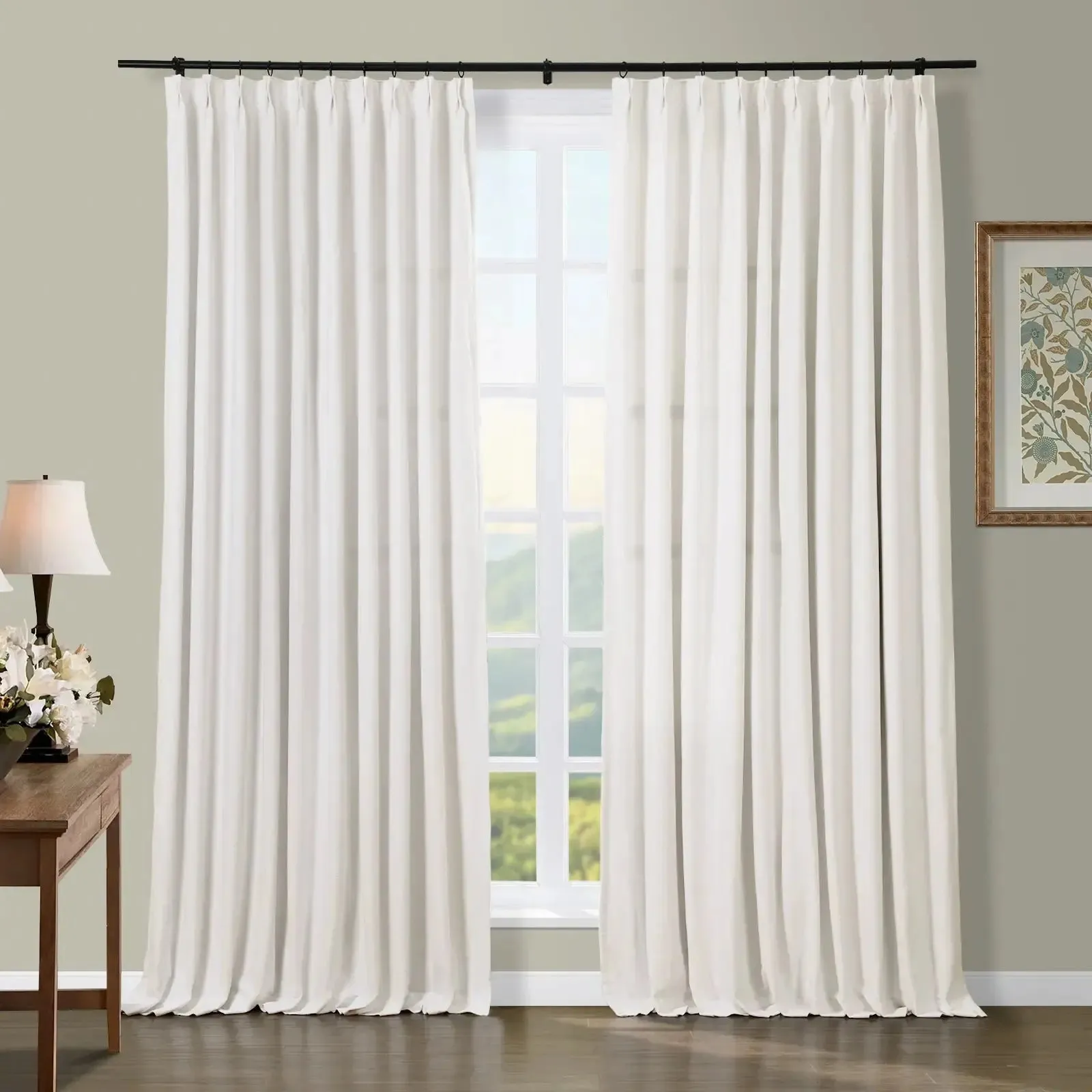 Broad 100% Cotton Plain Weave Curtain Pleated