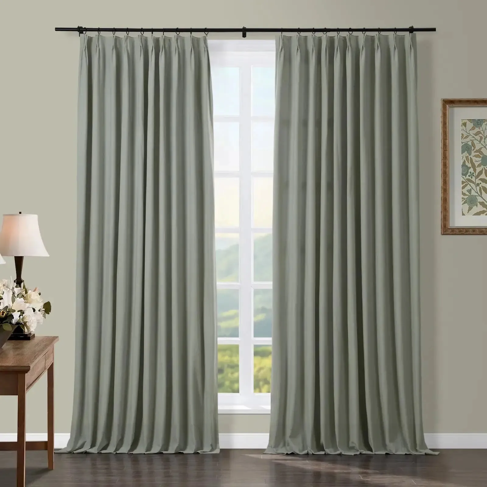 Broad 100% Cotton Plain Weave Curtain Pleated