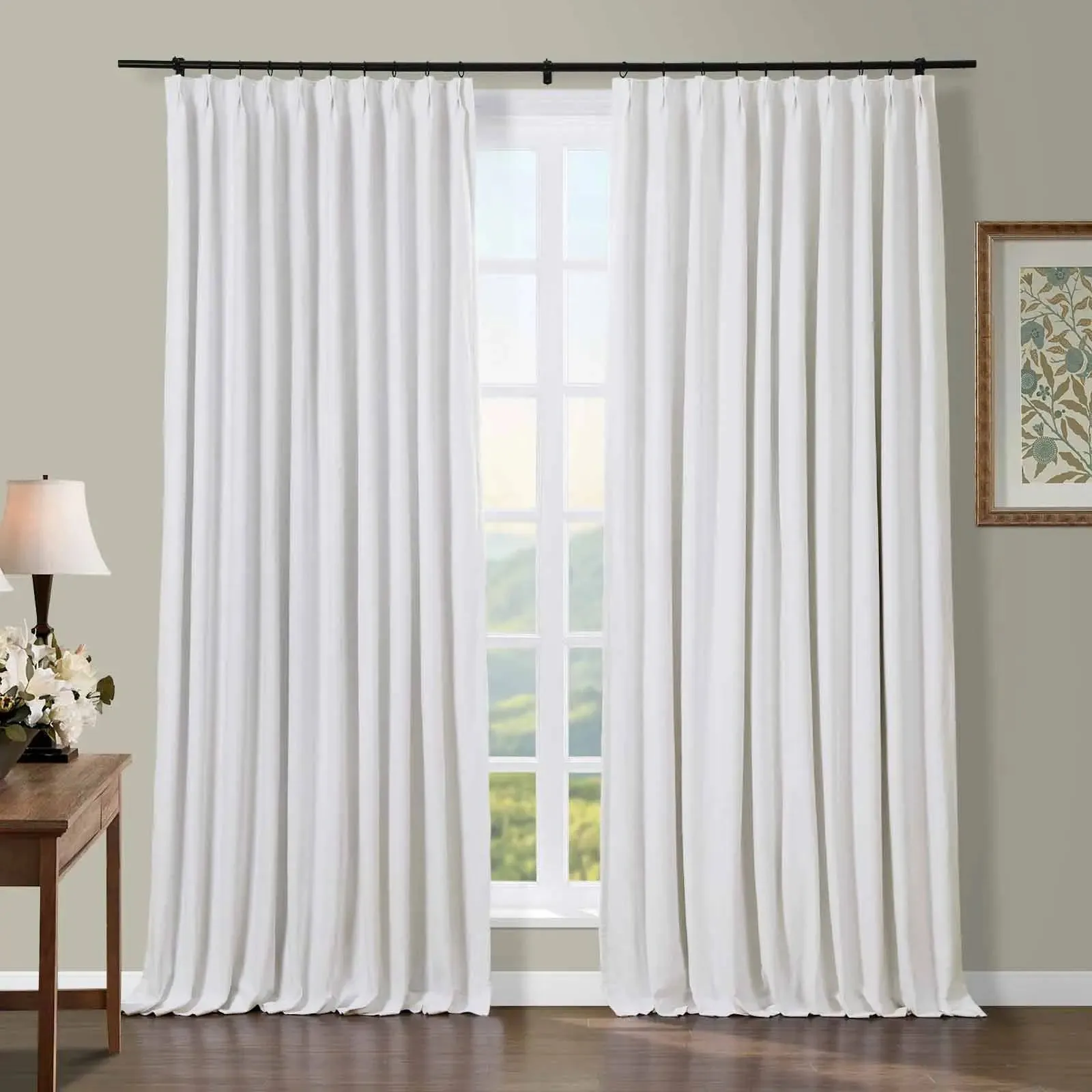 Broad 100% Cotton Plain Weave Curtain Pleated