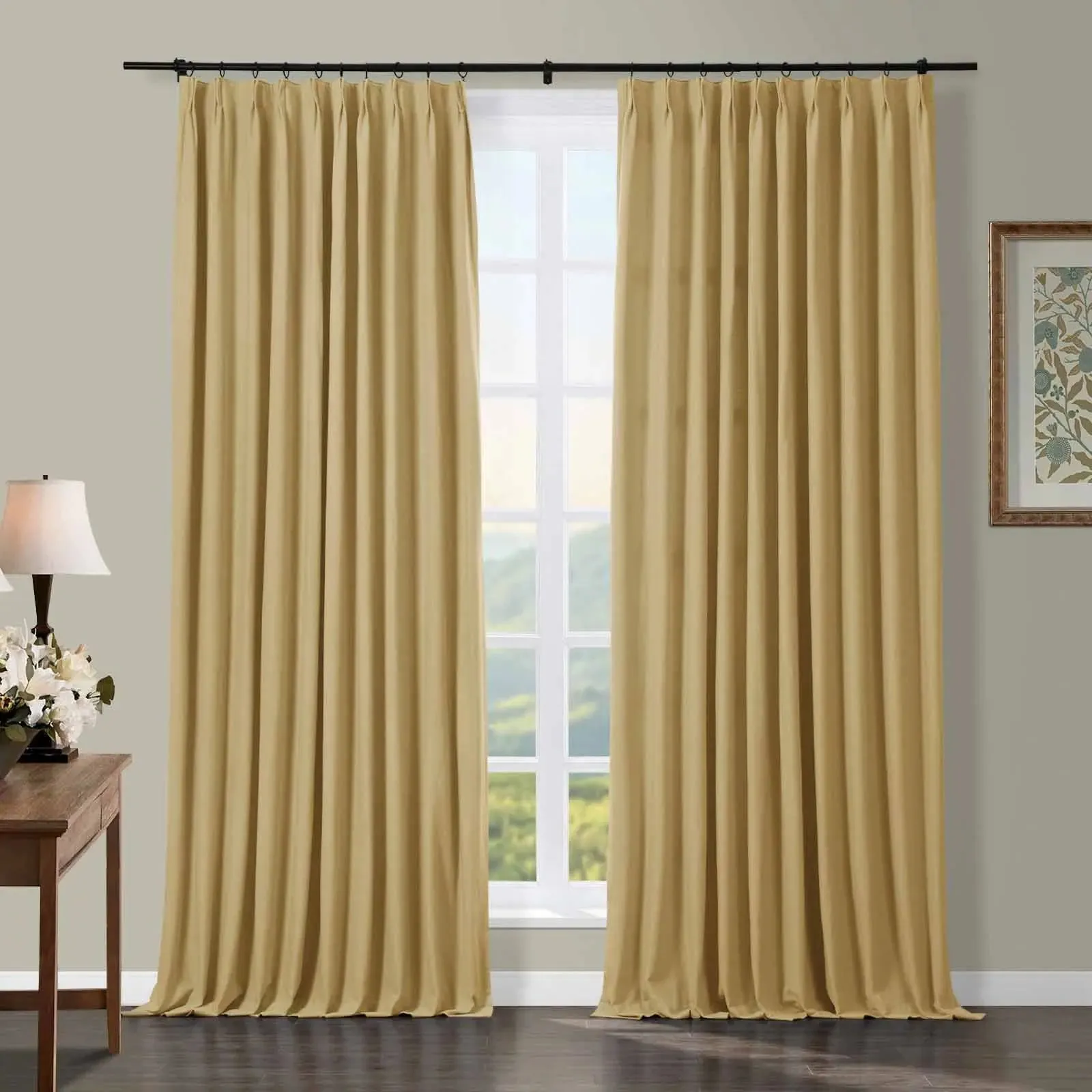 Broad 100% Cotton Plain Weave Curtain Pleated