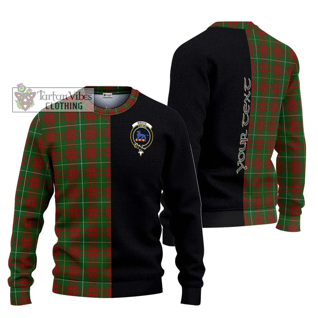 Bruce Hunting Tartan Ugly Sweater with Family Crest and Half Of Me Style