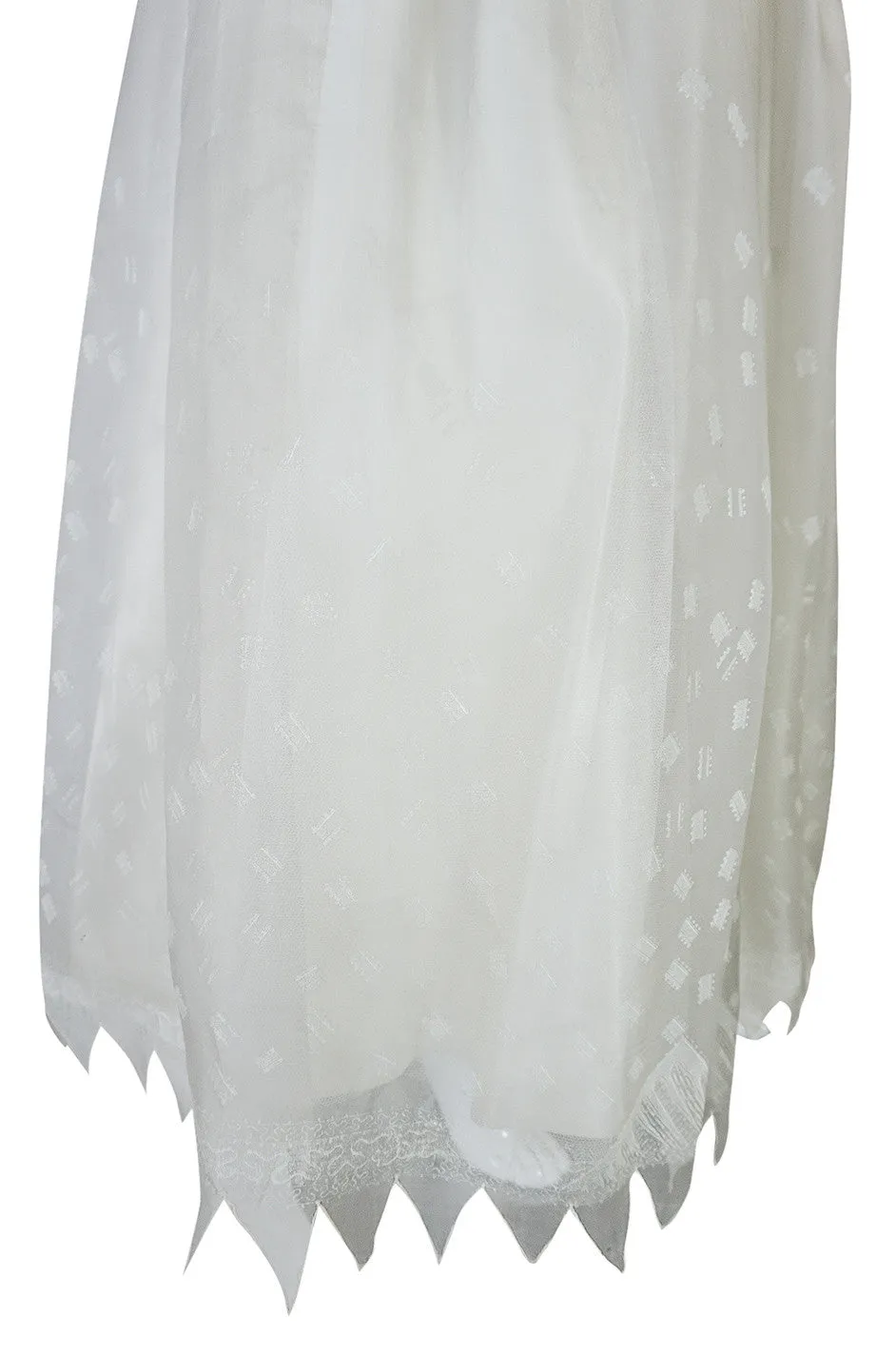 c.1972-73 Zandra Rhodes 'Shell Collection' Embellished Ivory Silk Dress