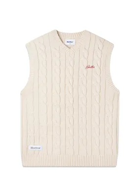 Cable Knit Vest - Bone