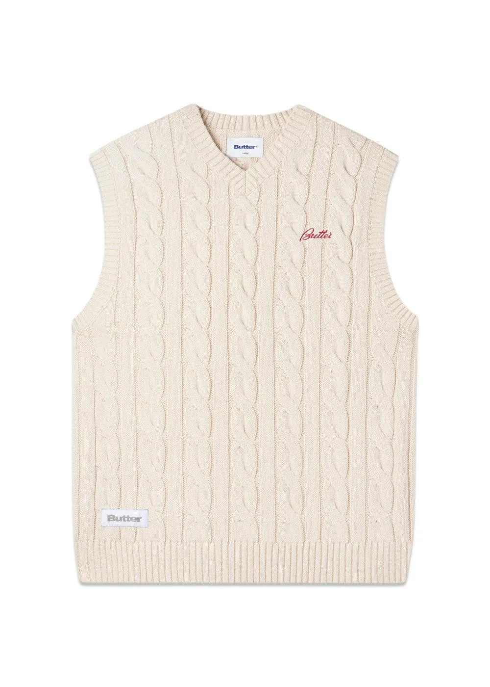 Cable Knit Vest - Bone