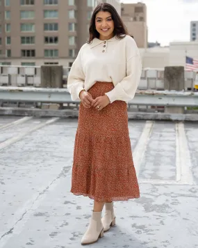 Cancun Rust Floral Skirt