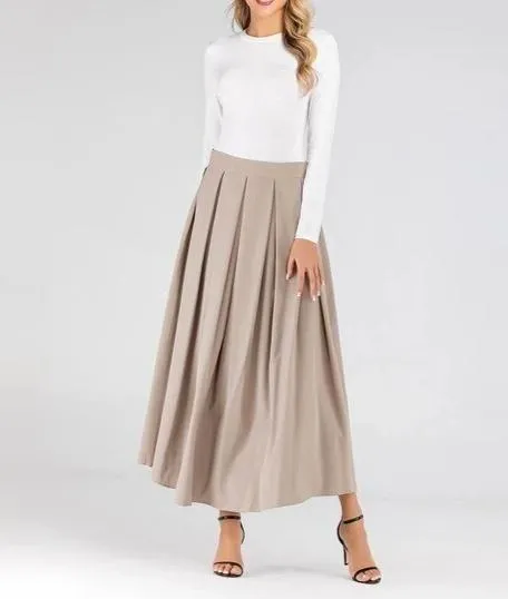 Casual Pleated Skirt