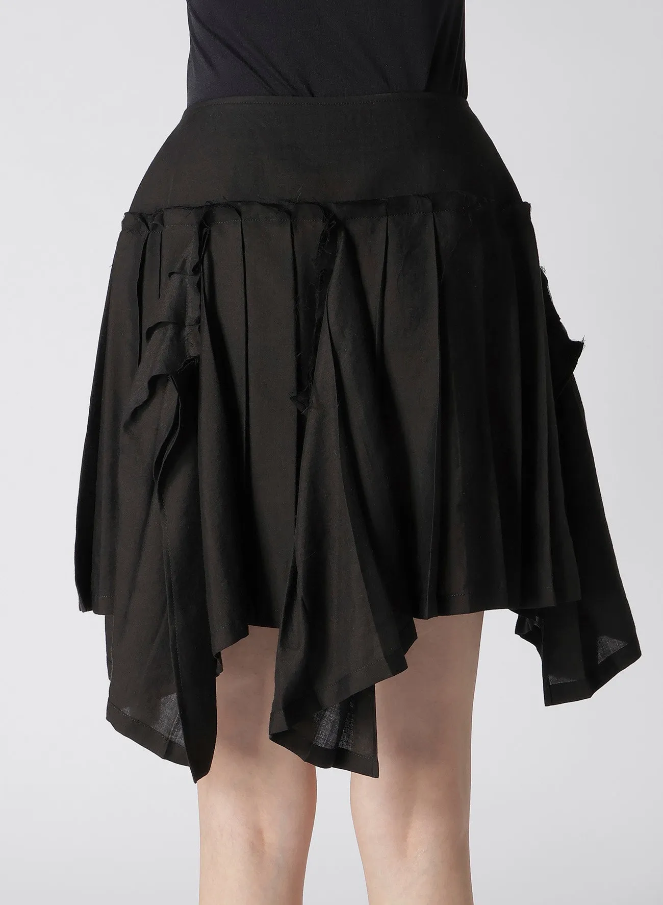 CELLULOSE/Ra TWILL PLEATED SHORT SKIRT