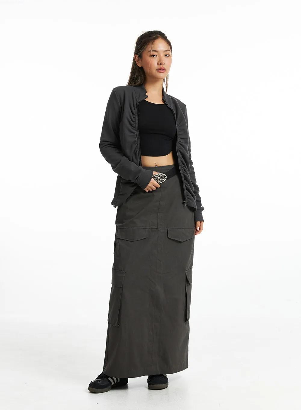 City Safari Pocketed Maxi Skirt CO318