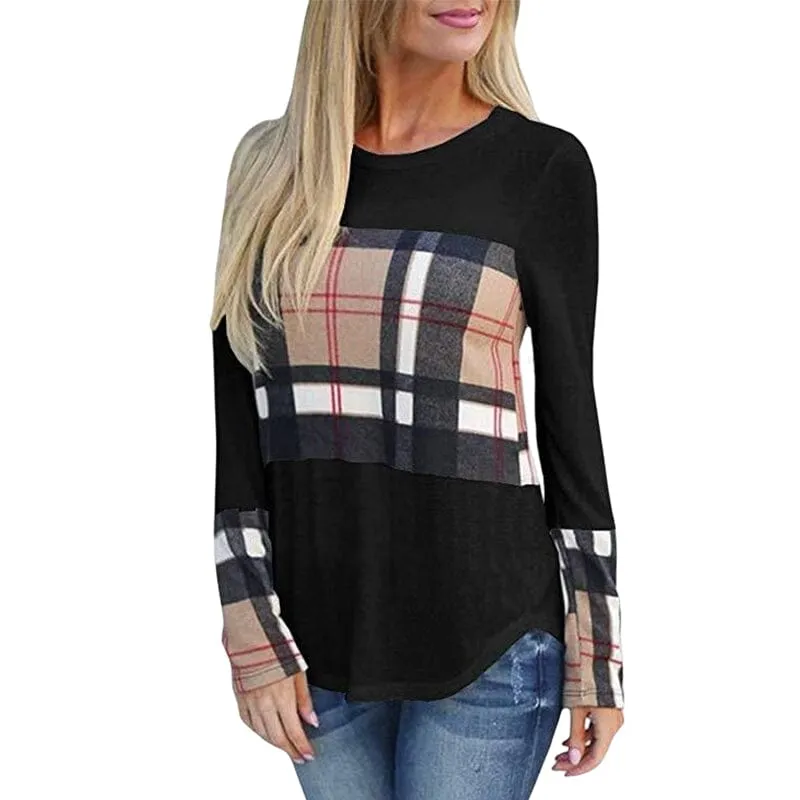 Contrast Panel Long Sleeve T-Shirt