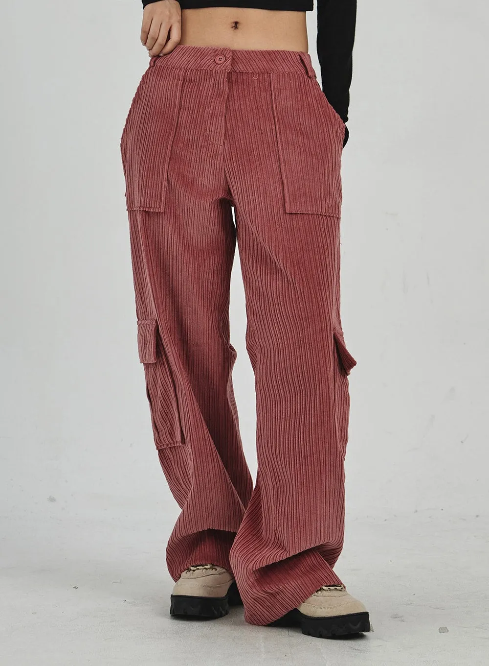 Corduroy Cargo Wide Pants CN30