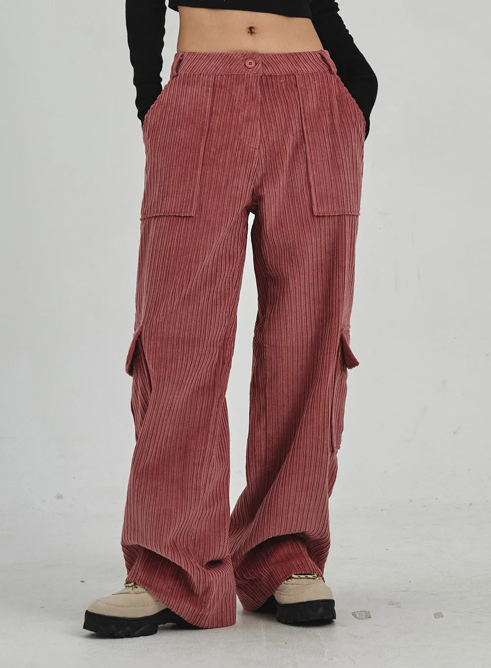 Corduroy Cargo Wide Pants CN30