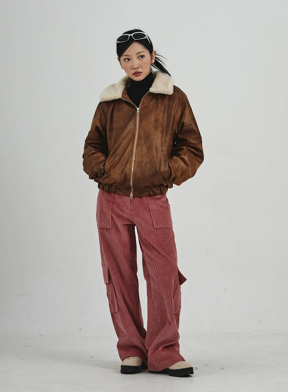 Corduroy Cargo Wide Pants CN30