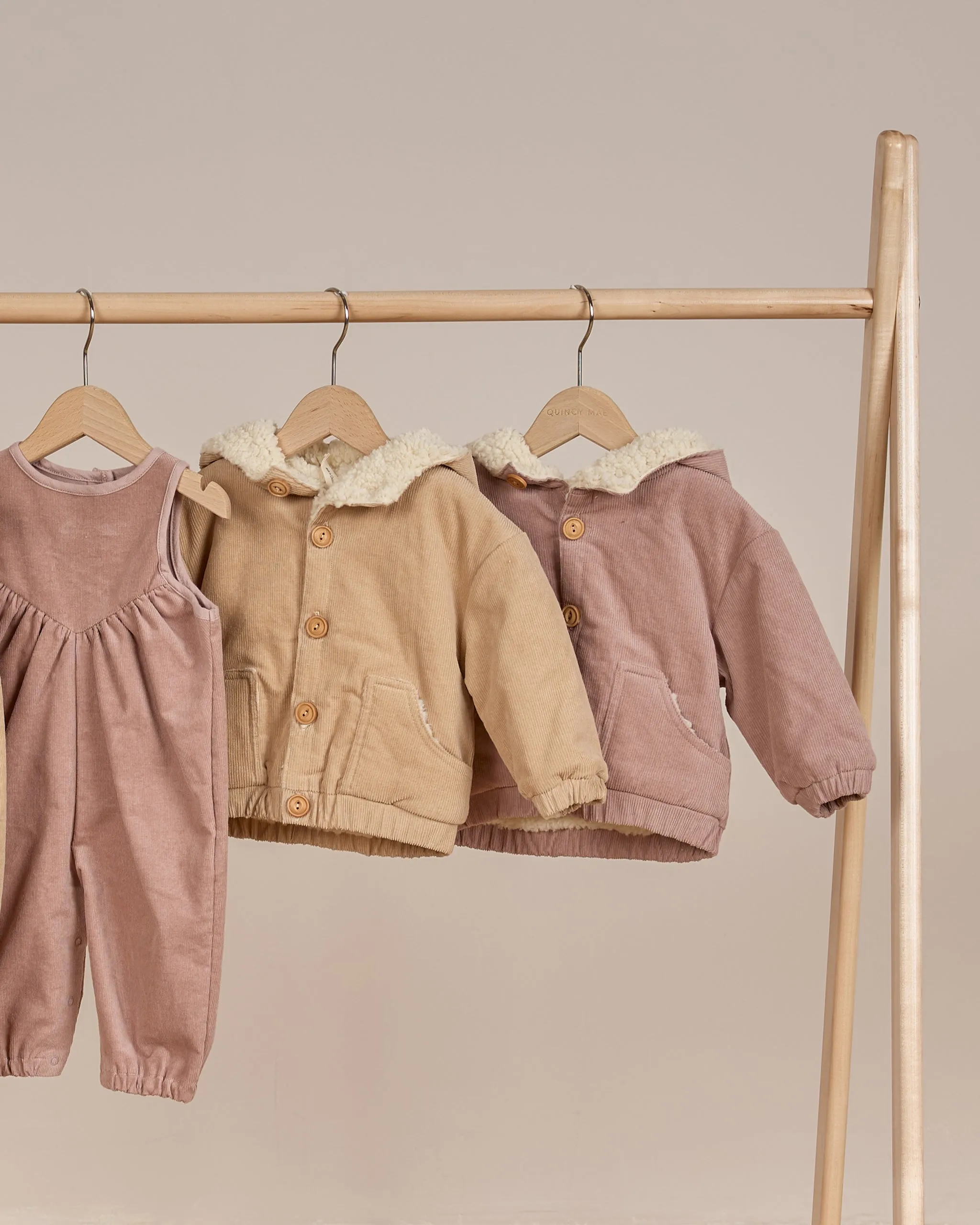 Corduroy Hooded Jacket || Mauve