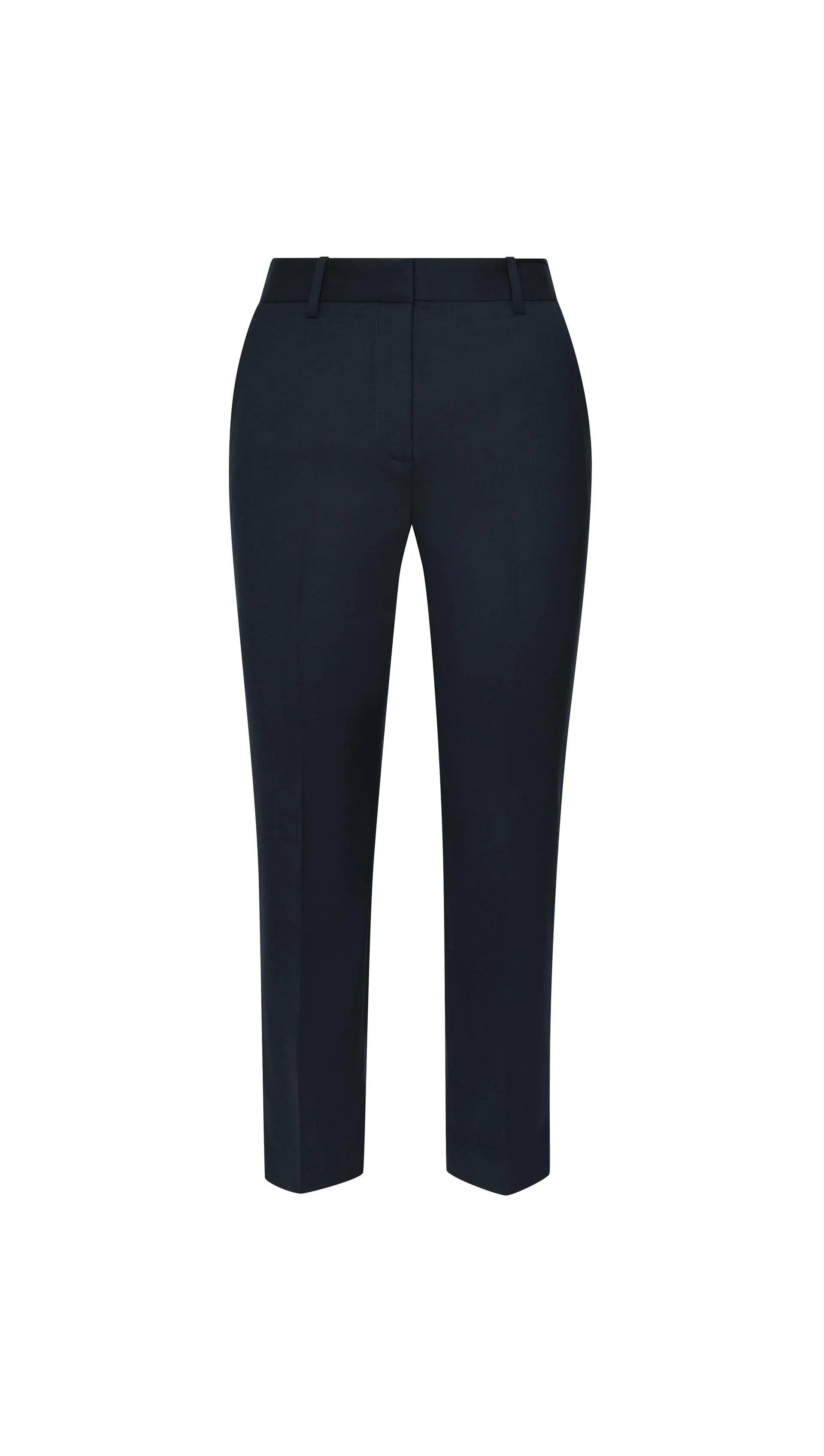 Cropped Straight Leg Trouser in Seasonless Wool | Midnight