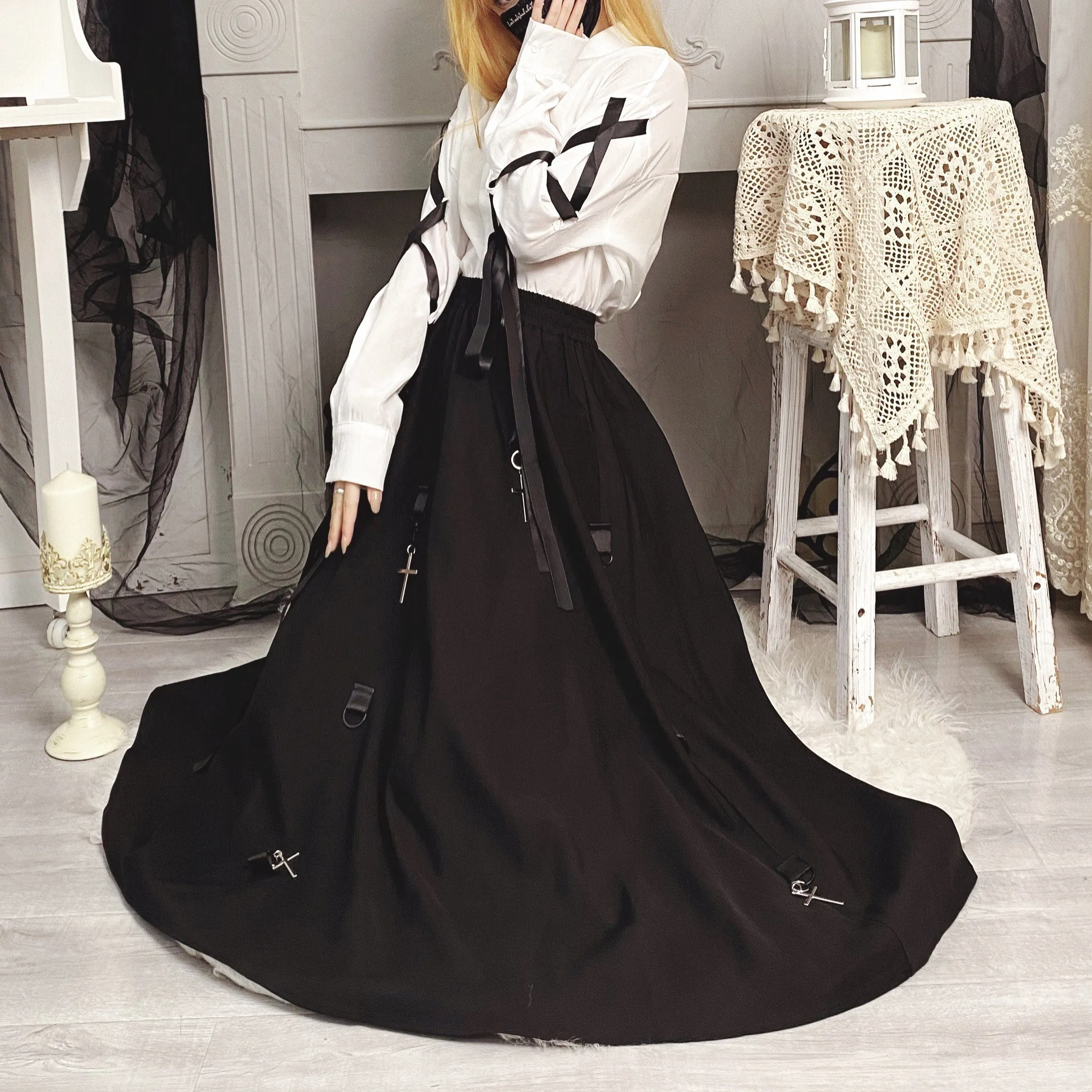 Cross Punk Long skirt SD01970