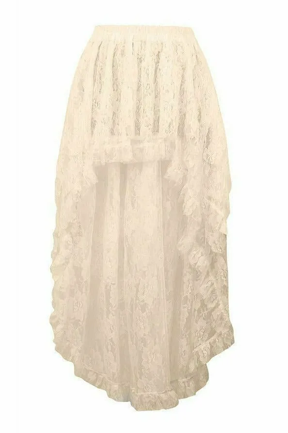 Daisy Corsets Ivory Lace Hi Low Skirt